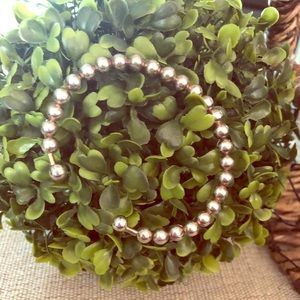 Silver Beaded Cuff Bracelet